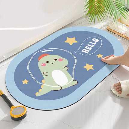 Cute Cartoon Ellipse Door & Bath Mat (40 × 60 cm)