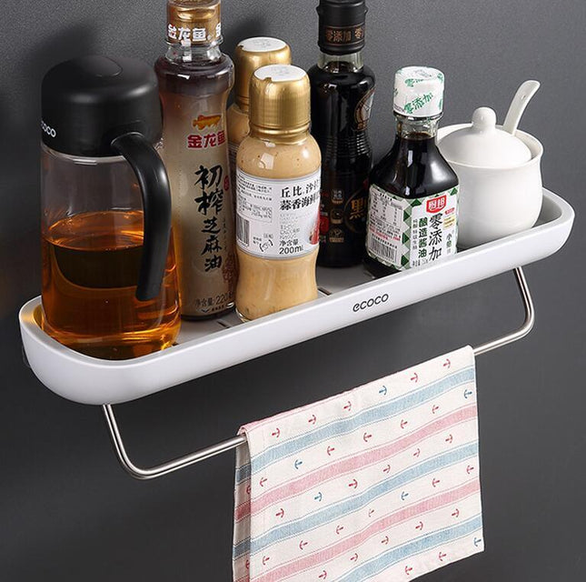 Punch-Free Wall-Mounted Storage Rack 🖤✨