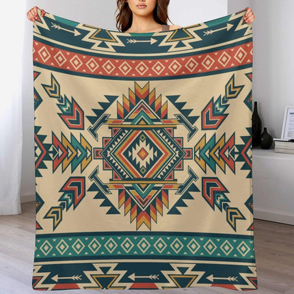 Bohemian Flannel Blanket | Tribal Pattern Cosy Throw