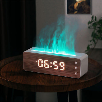 Flame Humidifier with Clock – Aromatherapy Bedroom Atmosphere Lamp | Ikeame