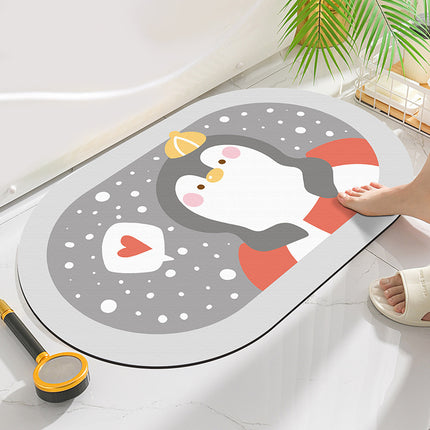 Cute Cartoon Ellipse Door & Bath Mat (40 × 60 cm)