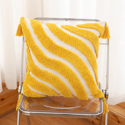 Handwoven Tufted Cushion Cover | Colourful Modern Pillow 45x45