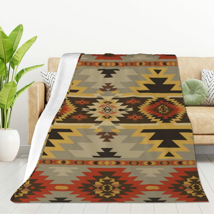 Bohemian Flannel Blanket | Tribal Pattern Cosy Throw