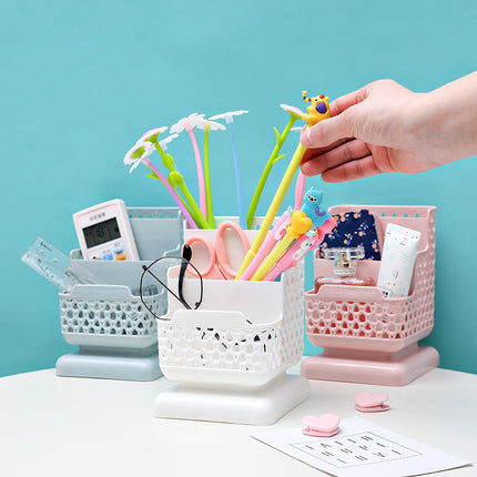 Rattan Style Pen Holder – Woven Desk Organiser