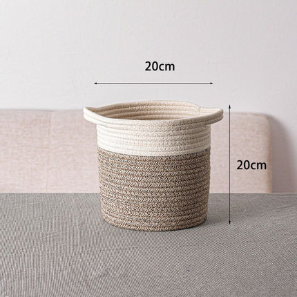 Handwoven Cotton Storage Basket Japanese Style Organiser