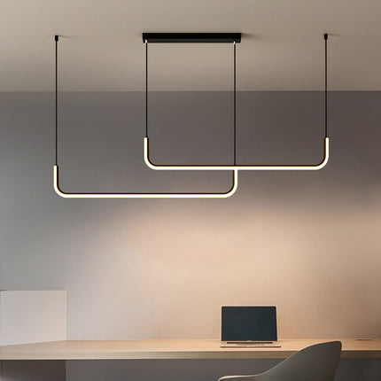 Minimalist LED Strip Chandelier – Modern Linear Pendant Light
