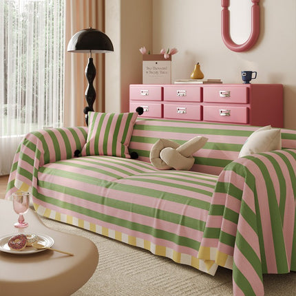 Striped Sofa Cover | Colourful Couch Throw Blanket