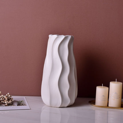 Ceramic Ripple Vase | Modern Coloured Decorative Vase