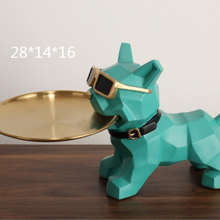 Light Luxury French Fighting Dog Creative Shoe Cabinet Key Storage Tray Decoration