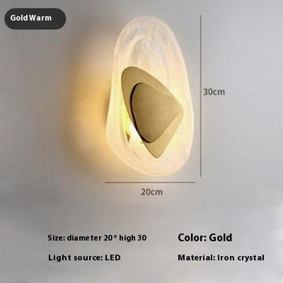 Crystal Transparent Wall Lamp – Glass Shade with Gold or Black Fixture | LED