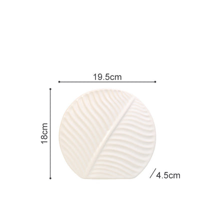 Embossed Leaf Ceramic Vase – Sculptural Botanical Wall Décor