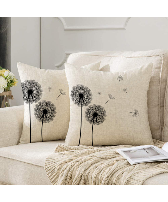 Beautiful Dandelion Printed Linen Cushion Cover