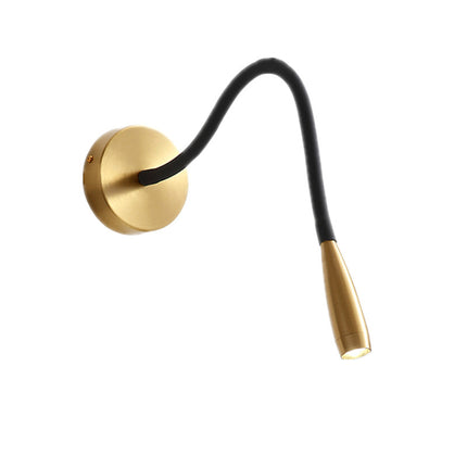 Hose LED Wall Lamp – Flexible Adjustable Black & Gold Light