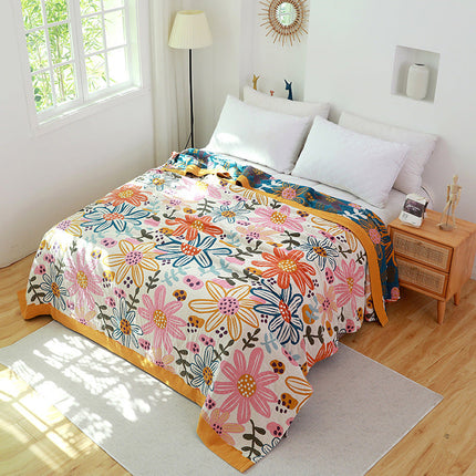 Cotton Gauze Bedding Set – 3 Piece Floral Duvet Cover & Pillowcases 230×200cm | Ikeame
