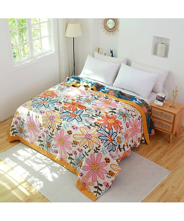 Cotton Gauze Bedding Set – 3 Piece Floral Duvet Cover & Pillowcases 230×200cm | Ikeame