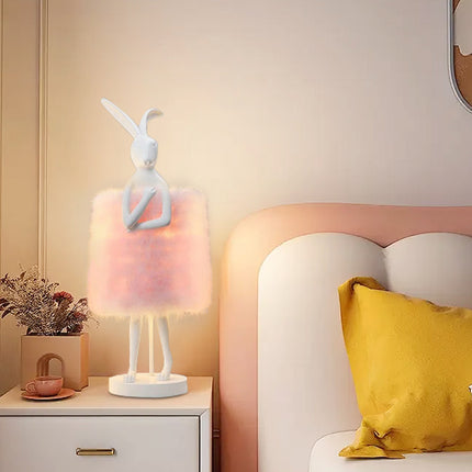 Nordic Bedroom Bedside Rabbit Feather Table Lamp