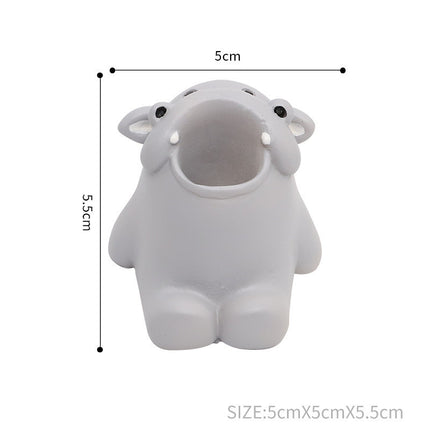 🐾 Small Animal Toothbrush Holder – Cartoon Resin Bathroom Organiser