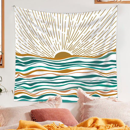 Sunset Ocean Tapestry | Boho Coastal Wall Hanging