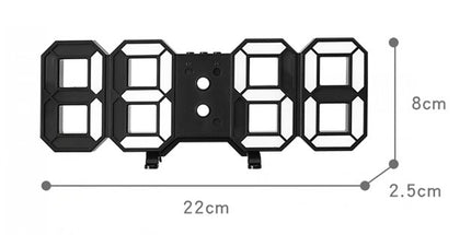 3D Black LED Clock – Remote Control Wall or Free-Standing Electronic Clock
