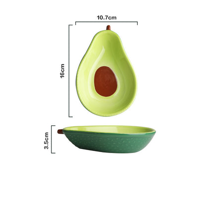 Avocado-shaped ceramic salad bowl