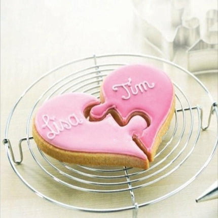 Love Heart Puzzle Mould ❤️ – Stainless Steel Biscuit, Cookie, and Pastry Cutter