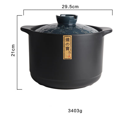 Black Ceramic Casserole Dish 🍲 – Indigo Blue or Amori Green Lid, 3 Sizes