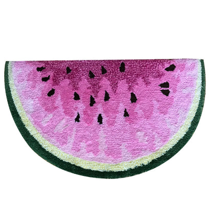 Creative Polyester Fiber Semicircle Watermelon Rug Kitchen Bathroom Carpet