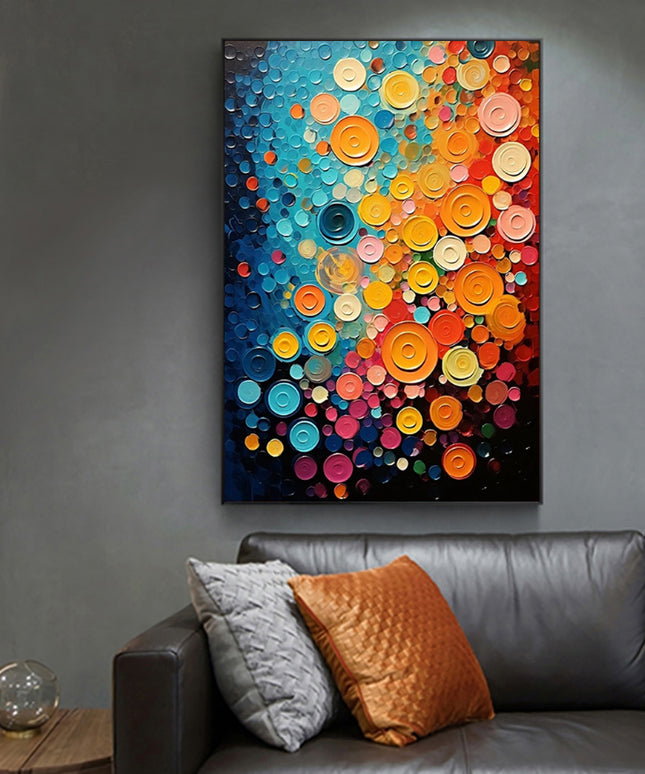 Abstract Circle Oil Painting | Hand-Painted Modern Canvas Art