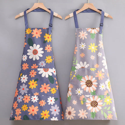 Anti-Fouling Canvas Kitchen Apron with Hand Wipe Panels – One Size | 4 Designs (Love & Sunflower)
