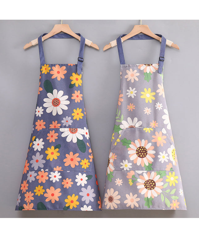 Anti-Fouling Canvas Kitchen Apron with Hand Wipe Panels – One Size | 4 Designs (Love & Sunflower)