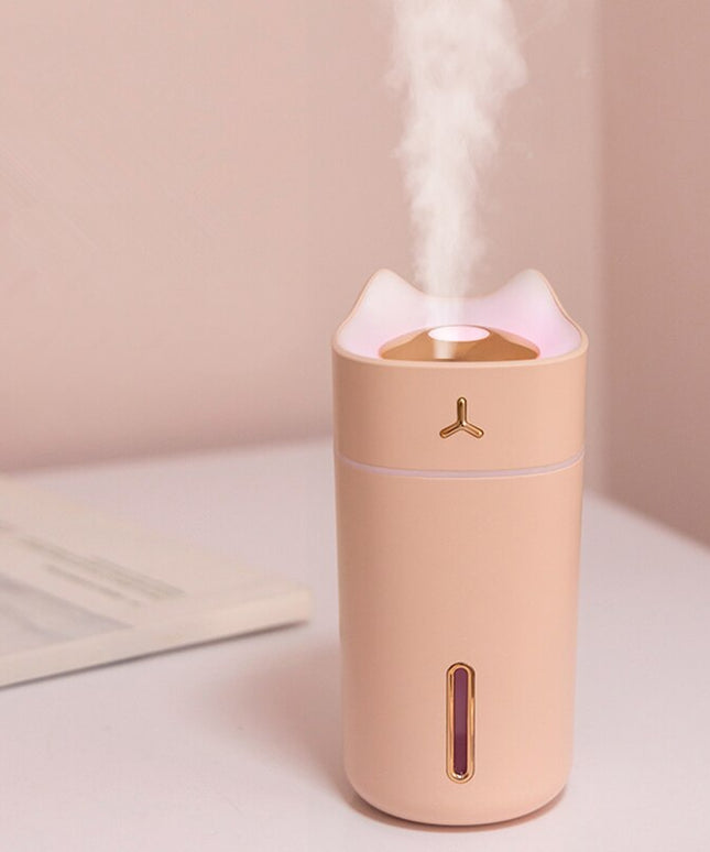 Portable Air Humidifier 💧 – 1L, USB or Battery, Pink, Blue or White