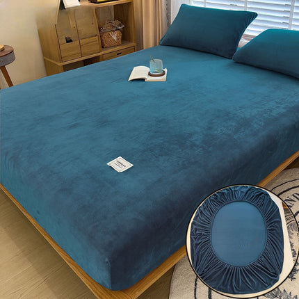 Milk Fiber Single-piece All-inclusive Non-slip Coral Flannel Sets Fitted Sheet