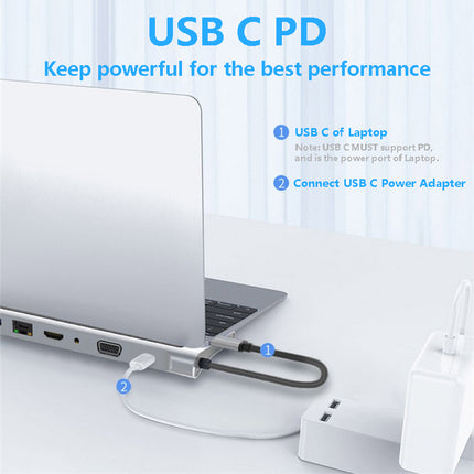 🔌 11-in-1 Laptop Expansion Dock – Power Up Your Workspace