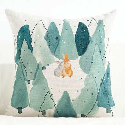 Nordic Botanical Cushion Cover | Rainforest Pillow 45x45