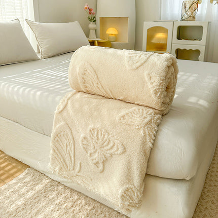 Taffon solid color cut flower butterfly blanket milk fiber cover – Trendy & Practical for Daily Living