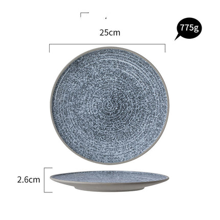 Porcelain Plates 🍽️ – Blue Grey Concentric Circles, 20cm or 25cm