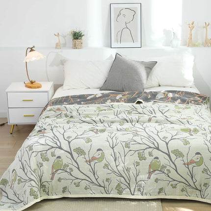 Cotton Gauze Blanket | Hawthorn Floral Summer Quilt