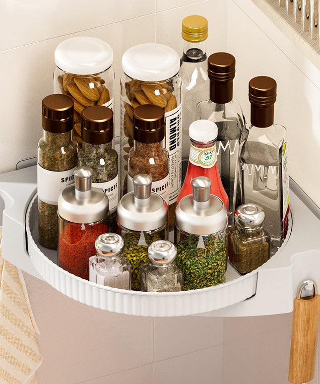 Rotating Corner Rack 🌀 – Kitchen & Bathroom Turntable, 4 Colours
