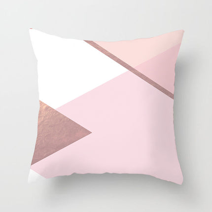 Geometric Cushion Covers Set | Colourful Peach Skin Pillows 45x45