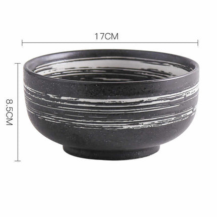 Exquisite Ceramic Bowls – Luxury Brushed Blue/White/Brown, Dishwasher & Microwave Safe | Ikeame