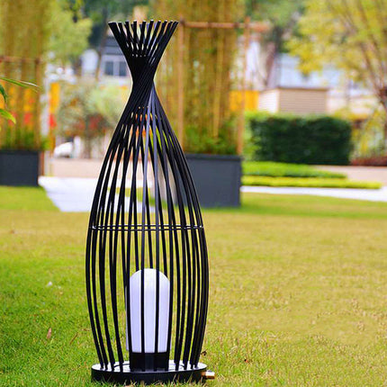 New Chinese Style Bird Cage Garden Villa Floor Lamp Outdoor