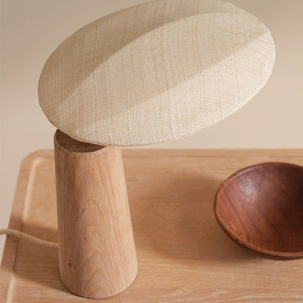 Japanese Style Bamboo Table Lamp – Minimalist Decorative Light with Linen Shade