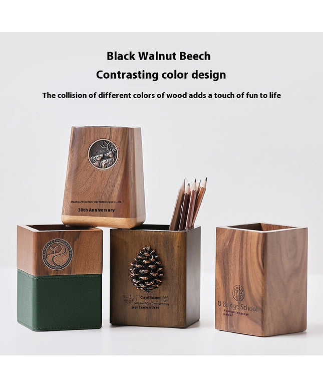 Luxury Walnut Pen Holder – Multifunctional Desk Organiser Gift