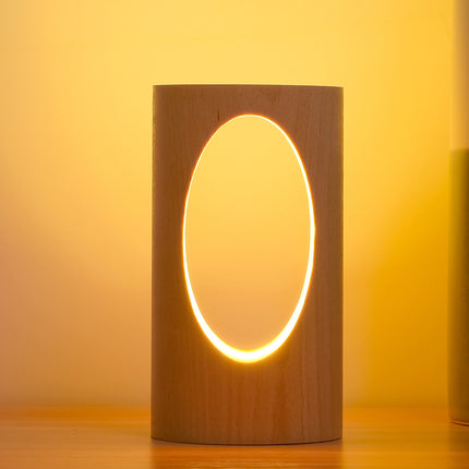 Solid Wood LED Reading Lamp – Sculptural Artistic Lighting