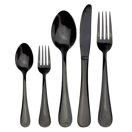 Black Stainless Steel Cutlery 🍽️ – 30-Piece Modern Dining Set