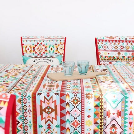 Colourful Cotton Hemp Tablecloth – Plant & Floral Dining Cover | Ikeame