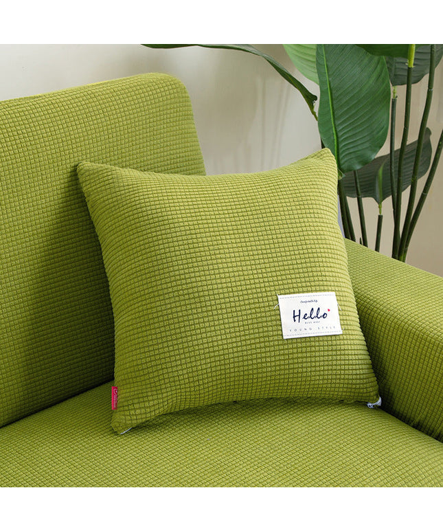 Corn Velvet Cushion Cover – Emerald Green, 45x45cm | Luxurious Plush Home Accessory