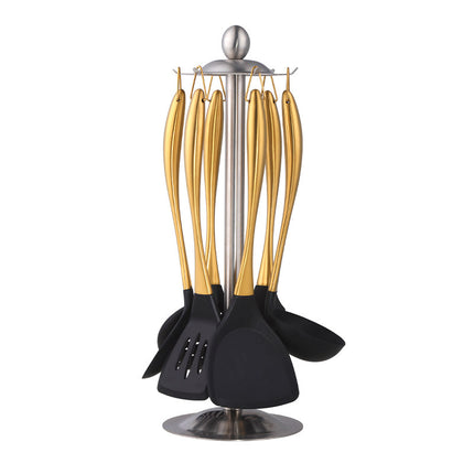 7-Piece Kitchen Utensils Set 🍳 – Silicone & Stainless Steel, 5 Colours, with Stand