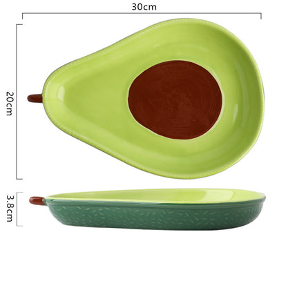 Avocado-shaped ceramic salad bowl