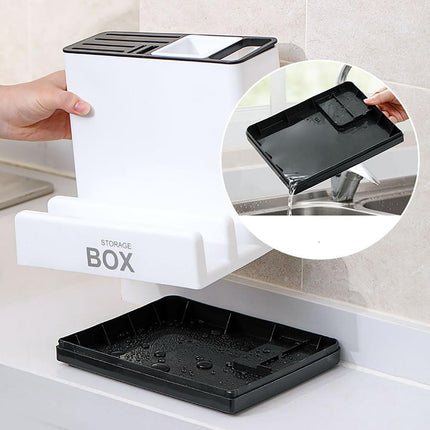 Kitchen Tableware Holder – Knife & Utensils Storage with Chopping Board Shelf